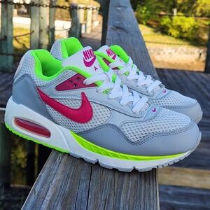Nike Women's Air Max Correlate White Green Pink Leather Comfort Shoes Size 8.5